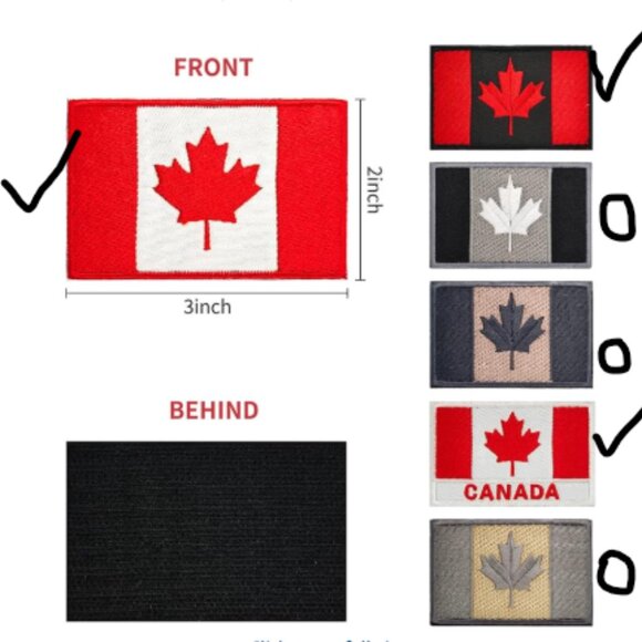 Baseball Cap CANADA Flag Hat  with 1 Unique Embroidered Canada -Themed Patches - Picture 8 of 8